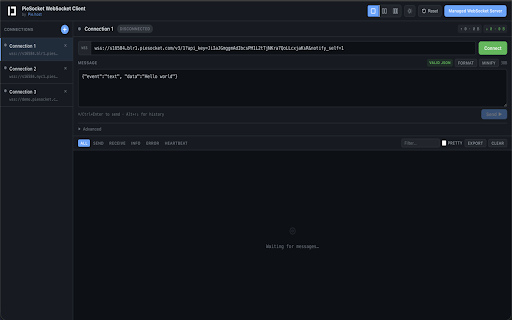 PieSocket - WebSocket & SocketIO Test Client screenshot