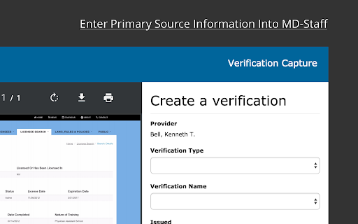 MD-Staff Verification Print & Upload screenshot