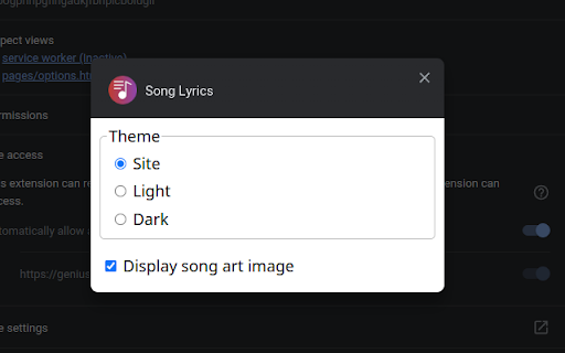 Song Lyrics screenshot