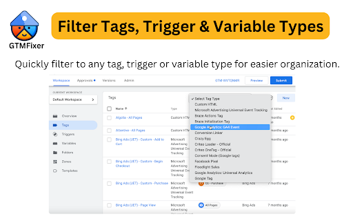 GTMFixer - Google Tag Manager Enhancements screenshot