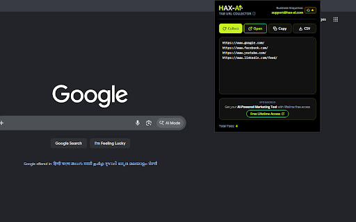 Tab URL Collector by HAX-AI screenshot