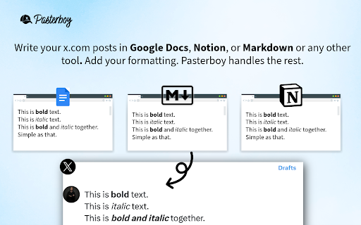 Pasterboy - Paste Formatted Text to X.com screenshot