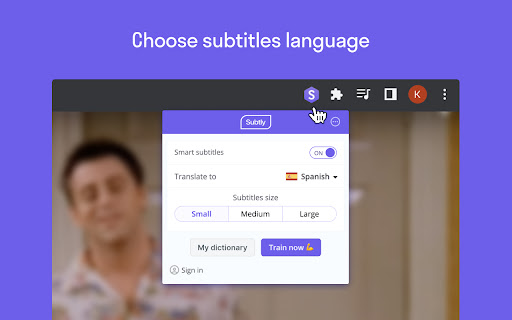 Subtly — Subtitles. Translator. Word training screenshot