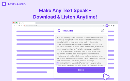 Text2Audio: Convert text to audio screenshot