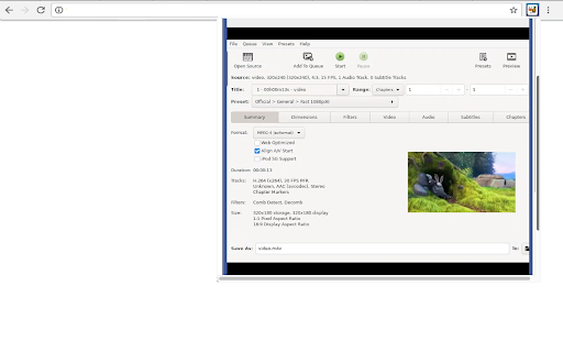 Handbrake - video converter screenshot