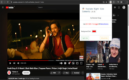 Youtube Right Side Comments screenshot