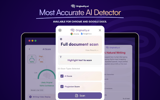AI Detector and Human Writing Report - Originality.ai screenshot
