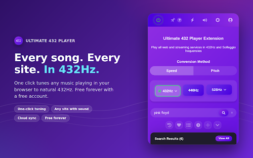 Ultimate 432Hz Converter : Spotify YouTube Tidal & All Web Music Streaming screenshot