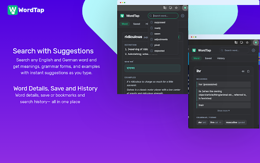 WordTap — English & German to Bangla Dictionary, Translator & Vocabulary screenshot