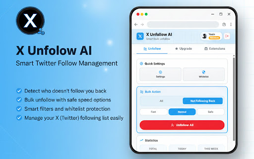 X Unfollow AI – Manage Your Twitter Following List screenshot