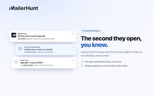 MailerHunt - Easy Email Tracker For Gmail screenshot