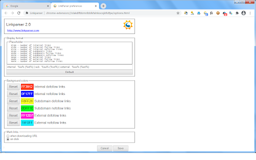 Linkparser screenshot