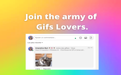 Unicat - LinkedIn GIF comment picker screenshot