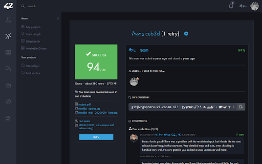 Improved Intra 42 screenshot