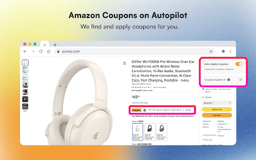 Amazon Coupon Auto-Apply screenshot