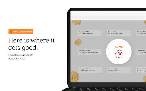 Temu Coupons - Find the best coupons for Temu screenshot