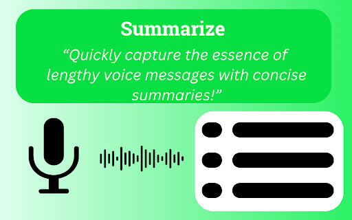 WhatScribe - Transcribe,Summarize & Translate Whatsapp Web Voices screenshot