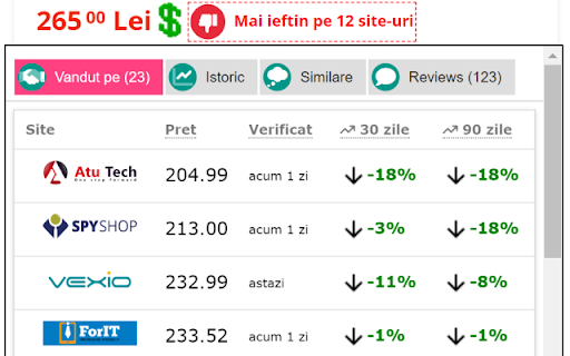Istoric Preturi screenshot