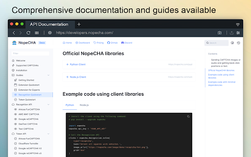 NopeCHA: CAPTCHA Solver screenshot
