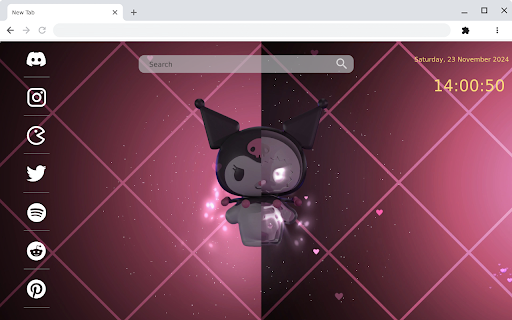 Kuromi Skeleton & Flying Hearts - A Dark Yet Cute Adventure! screenshot
