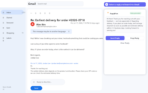 ReplyPilot for Gmail screenshot