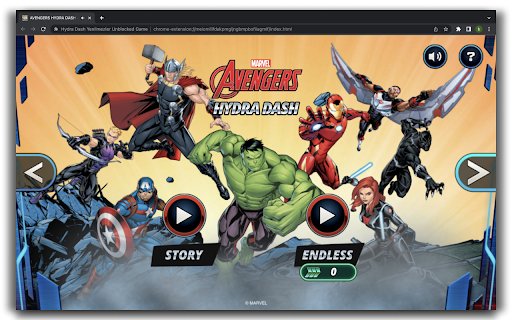Hydra Dash Avengers HTML5 Game screenshot