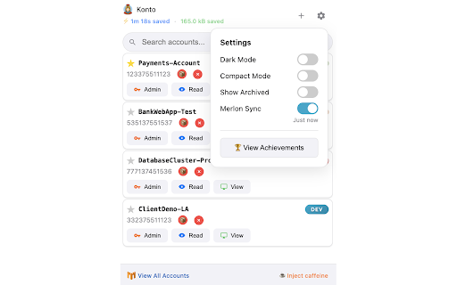 Konto - AWS Account Navigator - For AWS Devs screenshot