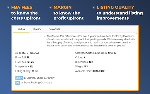 Amazon Quick View by AMZScout screenshot