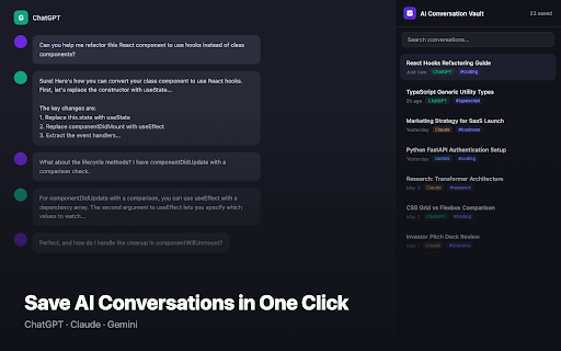 AI Conversation Knowledge Vault screenshot