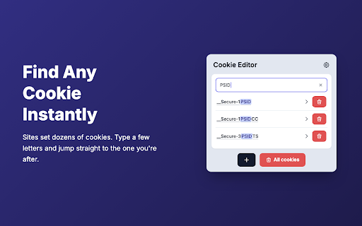 Cookie Editor screenshot