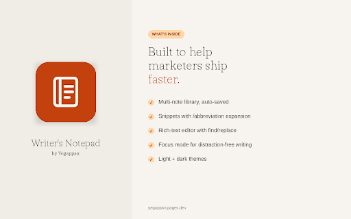 Writer's Notepad screenshot