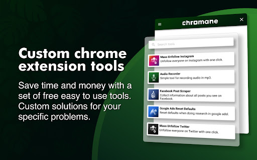 Custom Chrome Extension Tools - Chromane screenshot