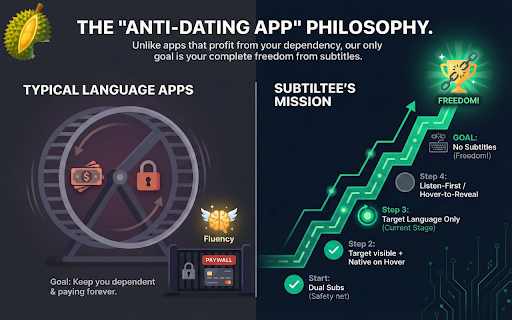 Subtiltée: Learn Languages: Netflix, YouTube & More (Language Reactor Alt) screenshot