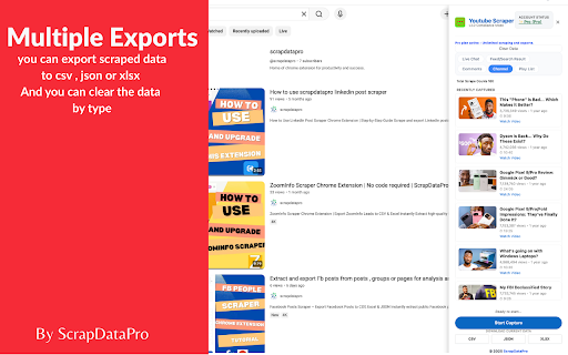 YouTube Scraper – Export Comments, Live Chat & Channel Data screenshot