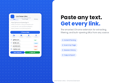 Link Parser Ultra – Extract & Open All Links screenshot