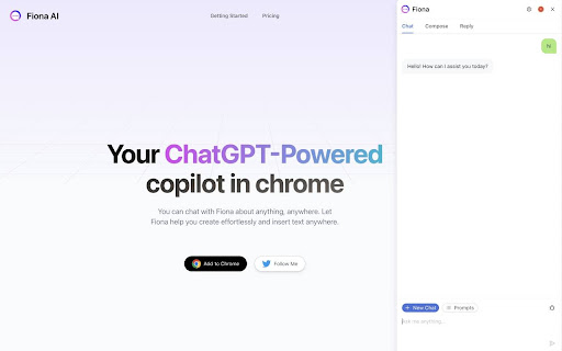 Fiona AI - ChatGPT SidePanel + GPTs & GPT-4 screenshot