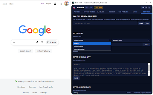 BidScout — Classic FPDS Search, Restored screenshot