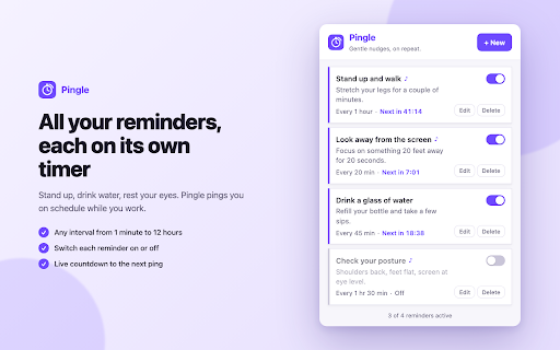 Pingle – Repeating Reminders screenshot