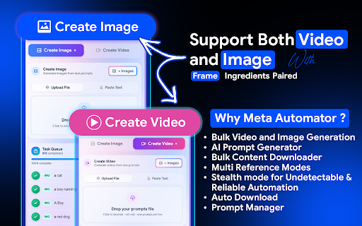 Meta Automator – Auto Meta Bulk AI Image & Video Generator screenshot