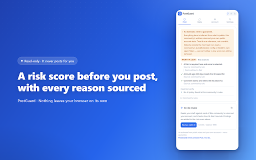 PostGuard for Reddit screenshot