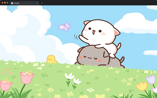 Peach & Goma Wallpapers HD New Tab - Kawaii Cat Backgrounds screenshot