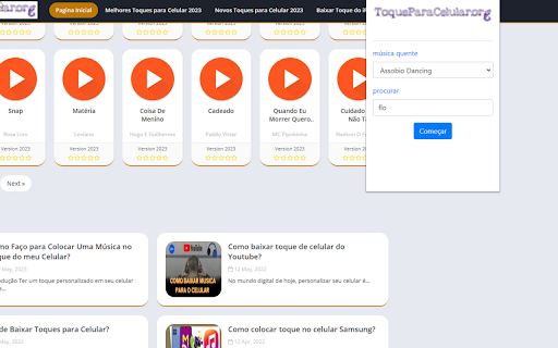 Toques para celular screenshot