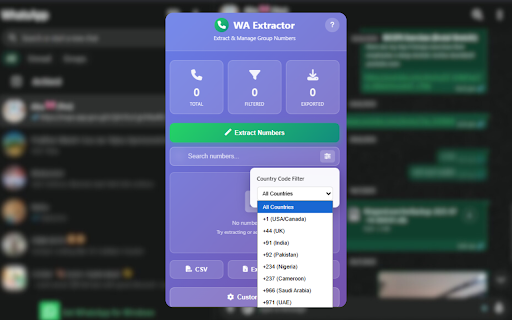 WA Group Number Extractor screenshot