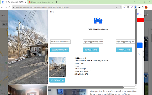 Zillow FSBO Scraper screenshot