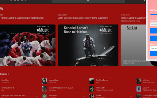 Apple Music Extension screenshot