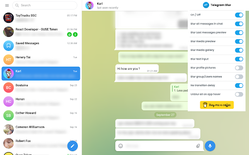 Telegram Blur - Advanced Telegram Web Privacy screenshot