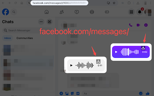 Download audio message Messenger/Instagram/Facebook Plus screenshot