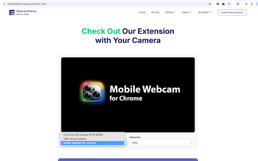 Phone as Webcam screenshot