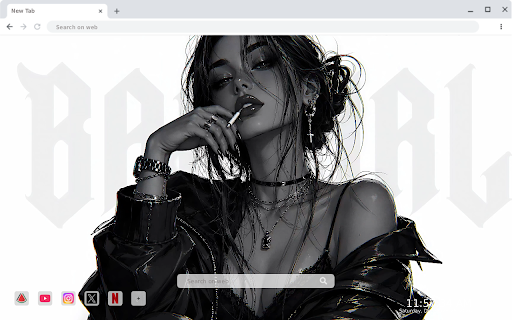 Monochrome Bad Girl Live Wallpaper screenshot