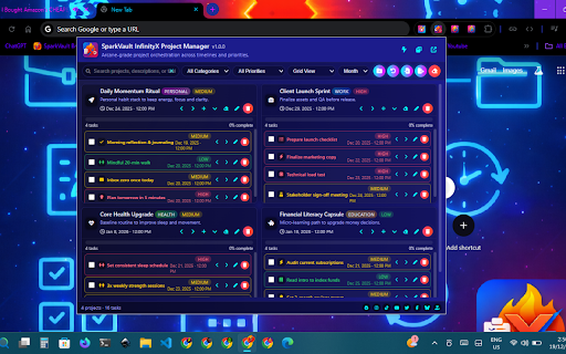 SparkVault InfinityX Project Manager screenshot